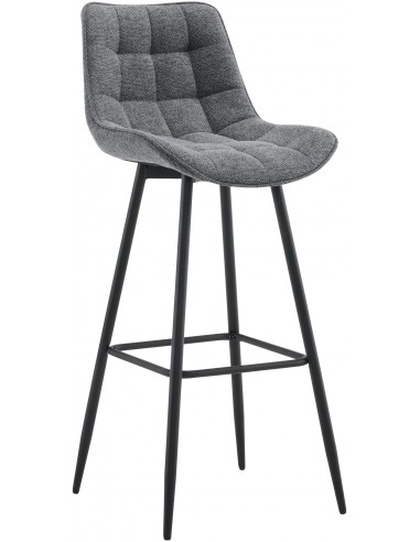 barstol stof grå billig moderne design køkken ryg ryglæn