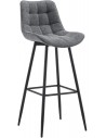 Barstol i metal og polyester H106 cm - Sort/Mørkegrå