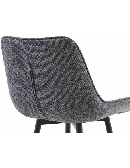 barstol stof grå billig moderne design køkken ryg ryglæn