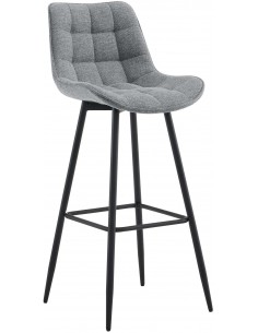 barstol stof grå billig moderne design køkken ryg ryglæn