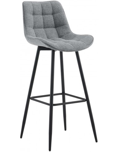 barstol stof grå billig moderne design køkken ryg ryglæn