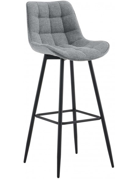 barstol stof grå billig moderne design køkken ryg ryglæn