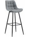 Barstol i metal og polyester H106 cm - Sort/Grå
