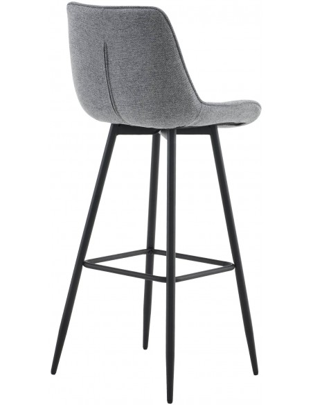 barstol stof grå billig moderne design køkken ryg ryglæn