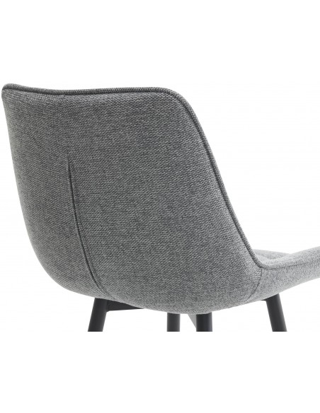 barstol stof grå billig moderne design køkken ryg ryglæn