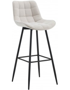 barstol stof creme beige billig moderne design køkken ryg ryglæn