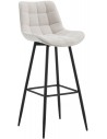 Barstol i metal og polyester H106 cm - Sort/Creme