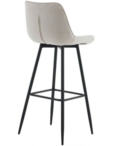 barstol stof creme beige billig moderne design køkken ryg ryglæn