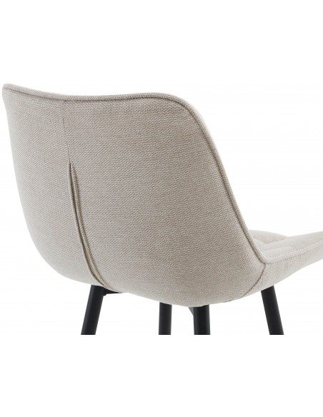 barstol stof creme beige billig moderne design køkken ryg ryglæn