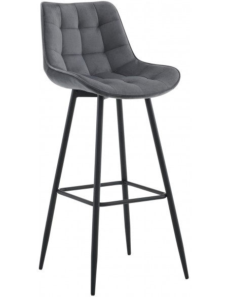 barstol stof grå billig moderne design køkken ryg ryglæn velour