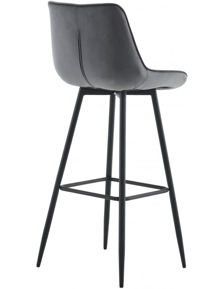barstol stof grå billig moderne design køkken ryg ryglæn velour