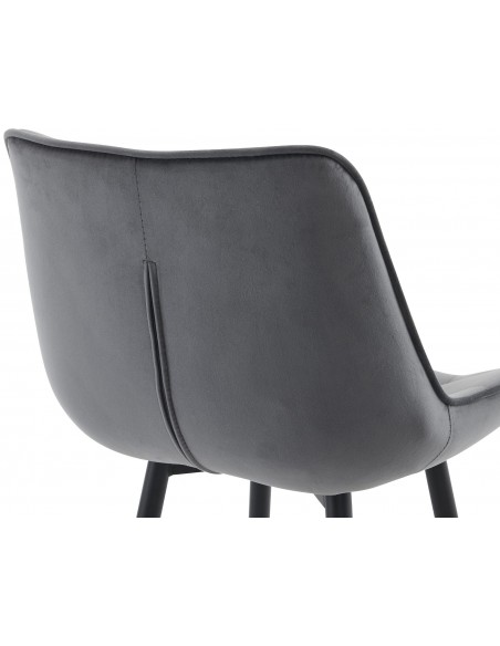 barstol stof grå billig moderne design køkken ryg ryglæn velour