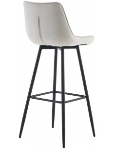 barstol stof grå billig moderne design køkken ryg ryglæn velour 2