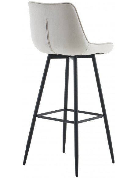 barstol stof grå billig moderne design køkken ryg ryglæn velour