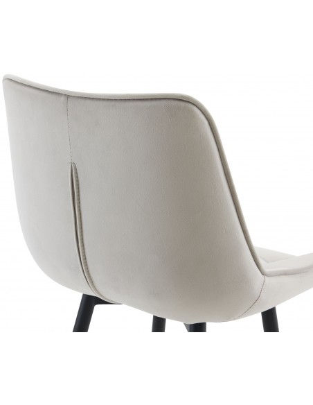 barstol stof grå billig moderne design køkken ryg ryglæn velour