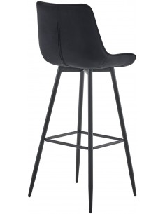 barstol stof sort billig moderne design køkken ryg ryglæn velour 2