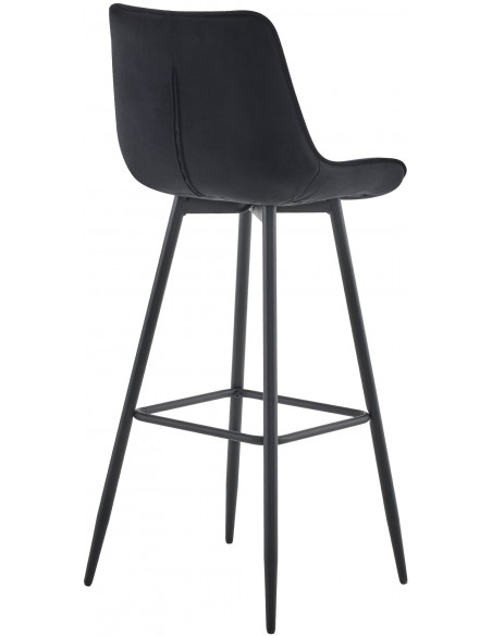 barstol stof sort billig moderne design køkken ryg ryglæn velour