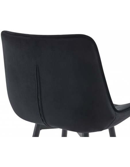 barstol stof sort billig moderne design køkken ryg ryglæn velour