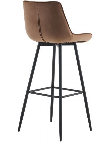 barstol stof brun billig moderne design køkken ryg ryglæn velour