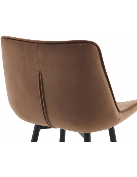 barstol stof brun billig moderne design køkken ryg ryglæn velour