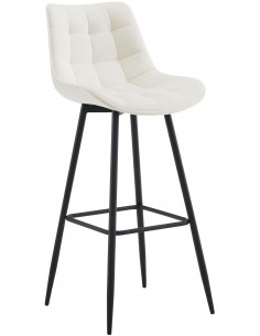 barstol stof creme beige billig moderne design køkken ryg ryglæn velour