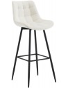 Barstol i metal og velour H106 cm - Sort/Creme