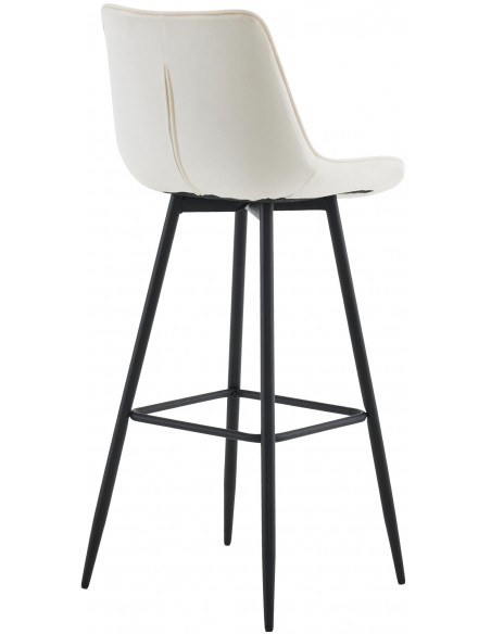 barstol stof creme beige billig moderne design køkken ryg ryglæn velour