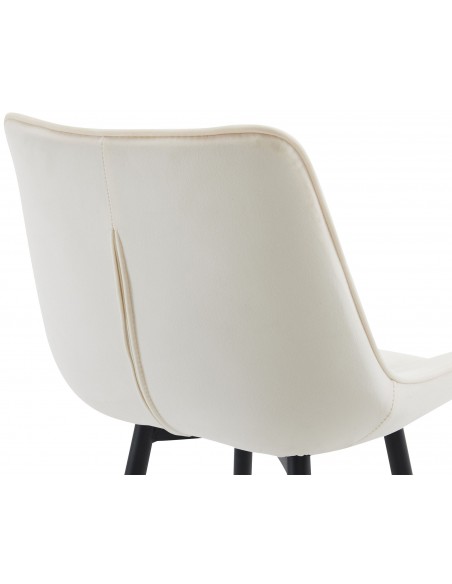 barstol stof creme beige billig moderne design køkken ryg ryglæn velour