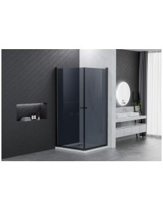 sort brusedør brusehjørne brusevæg moderne badeværelse glas