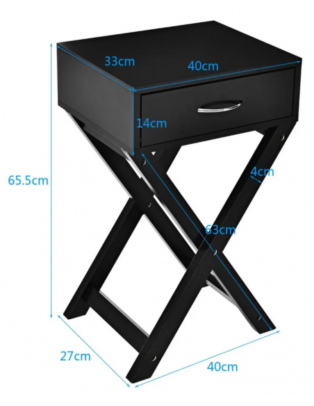 sengebord natbord sort moderne design