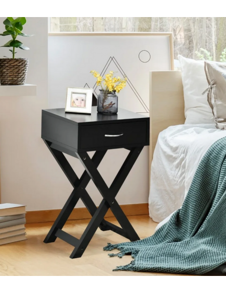 sengebord natbord sort moderne design