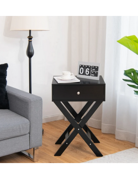 sengebord natbord sort moderne design