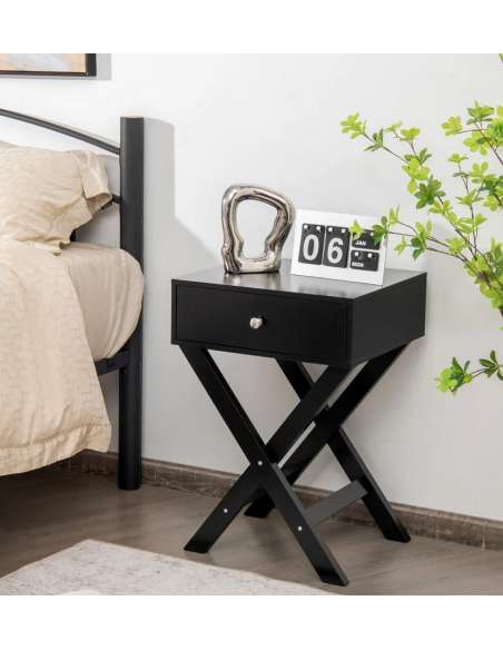 sengebord natbord sort moderne design