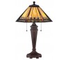 Arden Tiffany Bordlampe H59,7 cm 2 x E27 - Mørk bronze