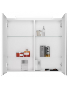 spejlskab skab med spejl til badeværelse led lys belysning stikkontakt 2