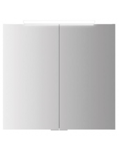 spejlskab skab med spejl til badeværelse led lys belysning stikkontakt