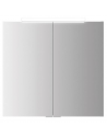 Spejlskab med LED lys og stikkontakt i MDF og metal H68,5 x B72 x D22,6 cm - Hvid