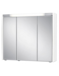 spejlskab skab med spejl til badeværelse led lys belysning stikkontakt