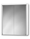 Spejlskab med LED lys og stikkontakt i MDF og metal H63 x B54 x D15 cm - Hvid