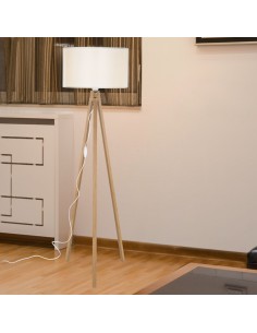 Gulvlampe træ tripod trefod