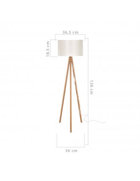 Gulvlampe træ tripod trefod