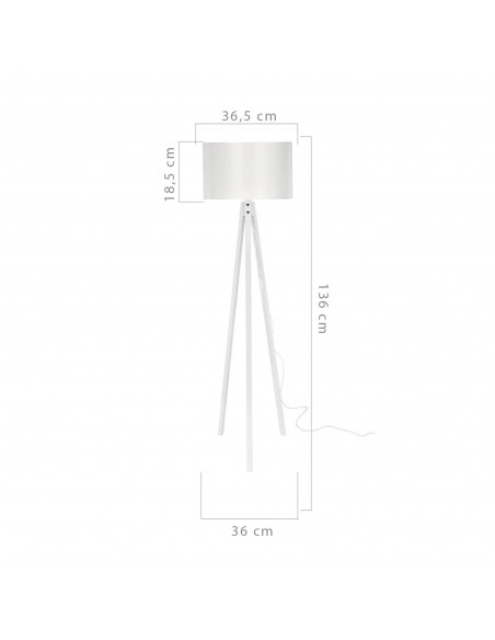 Gulvlampe træ tripod trefod hvid