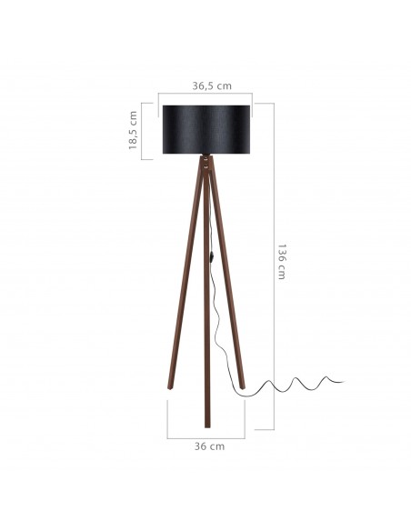 Gulvlampe træ tripod trefod moderne