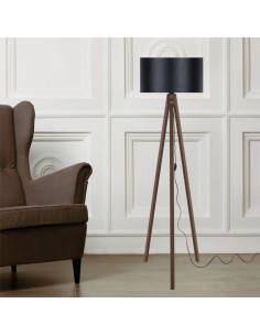 Gulvlampe træ tripod trefod moderne