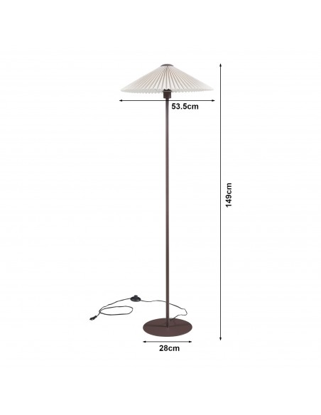 Gulvlampe plissé skærm