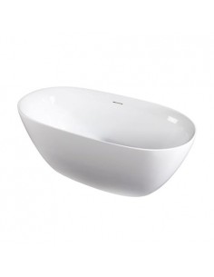 fritstående badekar 150 blank skinnende hvid akryl