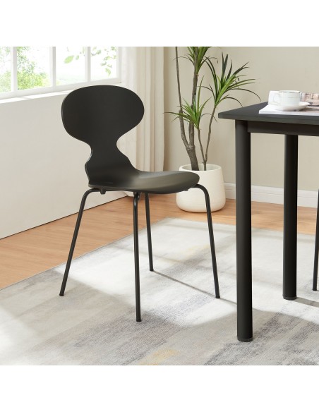 Spisebordsstole sorte træ nordisk skandinavisk dansk design træ billige kan stables