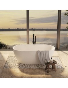 fritstående badekar 150 mat hvid akryl