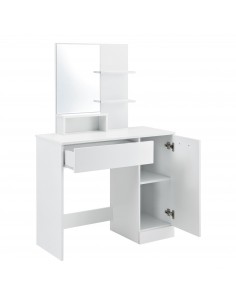 hvidt sminkebord moderne børn design med spejl og lys garderobe entre indretning træ 2