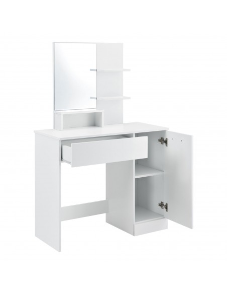 hvidt sminkebord moderne børn design med spejl og lys garderobe entre indretning træ